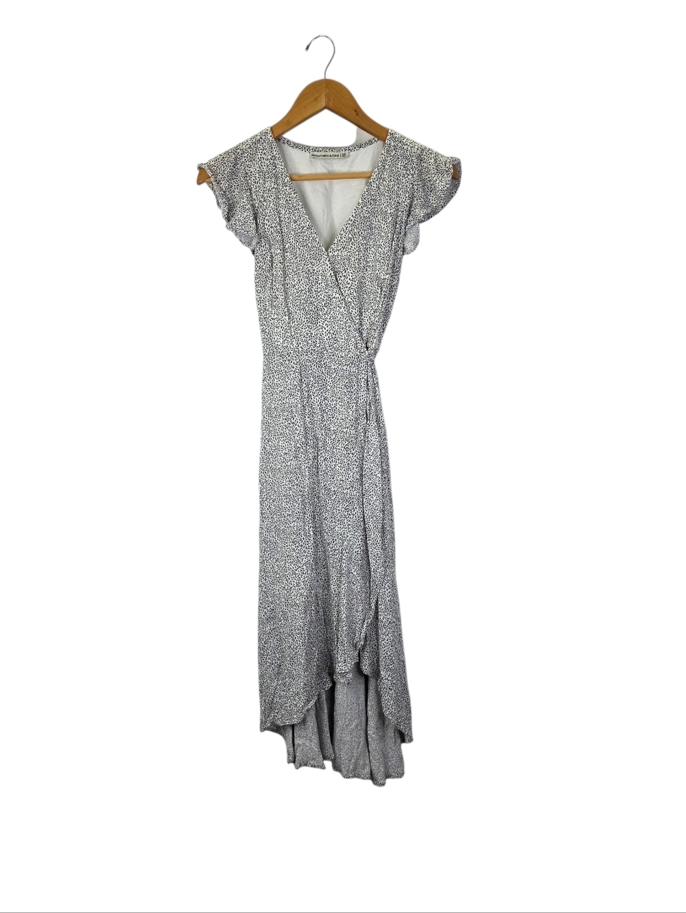 Abercrombie‎ & Fitch Wrap Around Floral Ruffle Chiffon Flutter Midi Dress Sz XSP